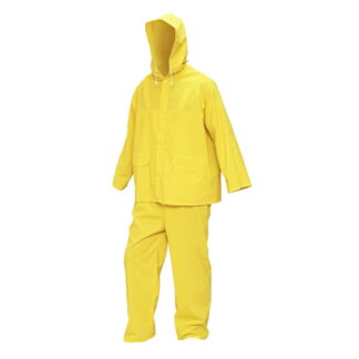 Costum impermeabil M cu gluga si salopeta din poliester si PVC, galben Breckner Germany