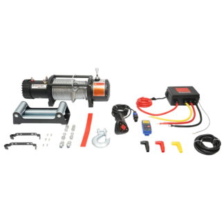 Troliu electric cu telecomanda 12V, 5 cp, 4.3T (9500lbs) cablu otel 9x24m solenoid 400A Breckner Germany