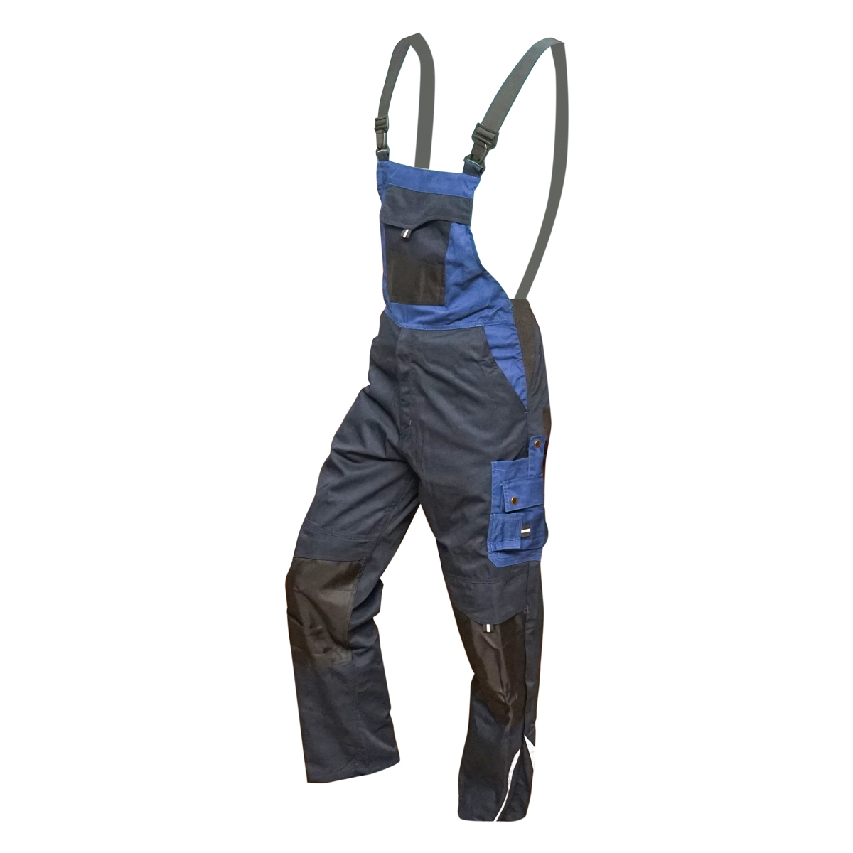 Pantaloni de lucru cu pieptar, salopeta din poliester cu bumbac, albastru navy, S Breckner Germany - imagine 2