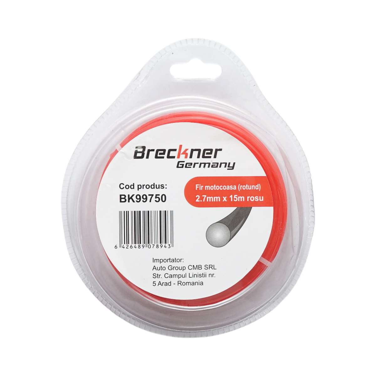 Fir rotund motocoasa 2.7mm x 15m Breckner Germany - imagine 2