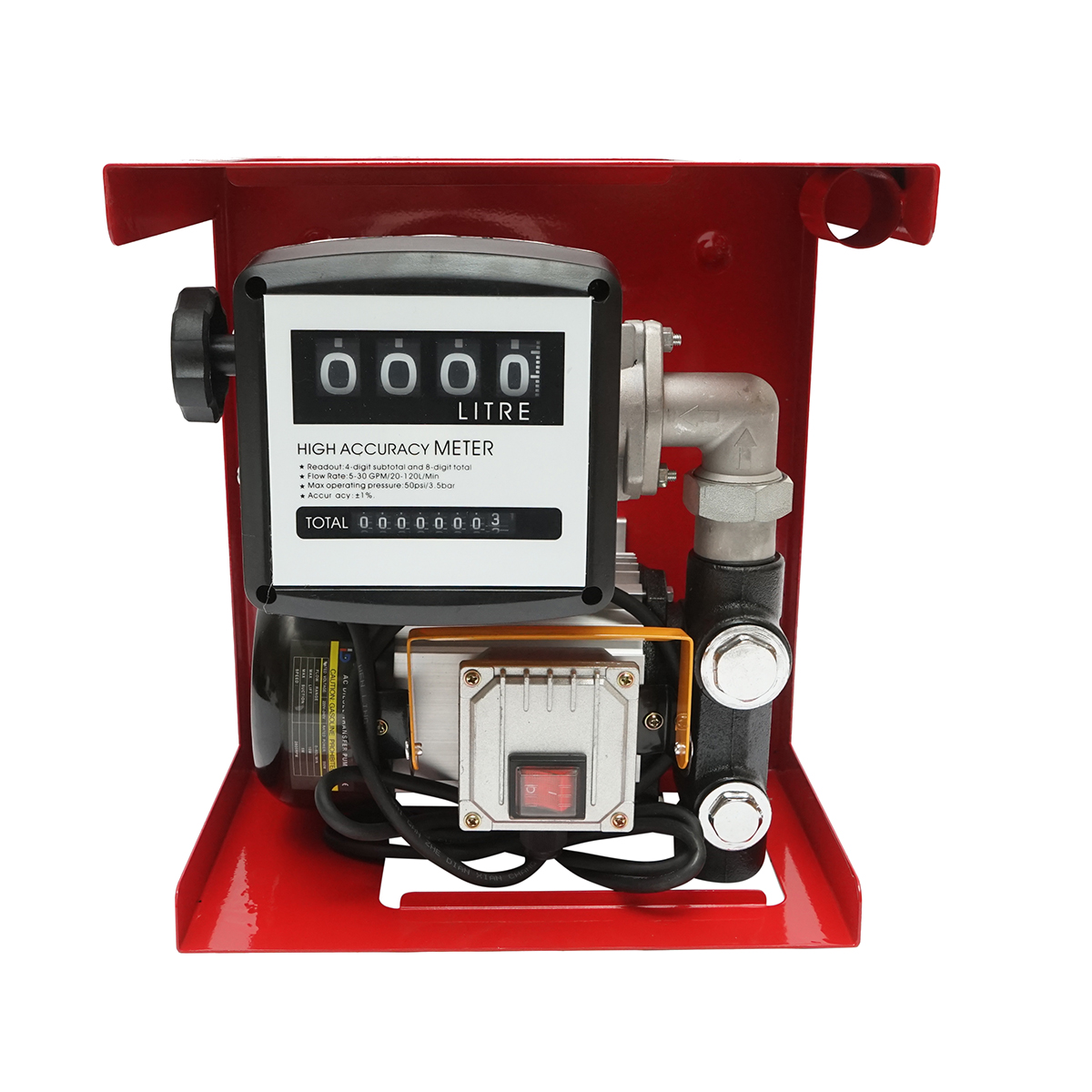 Pompa transfer motorina 220V 550W Breckner Debit 60L/min. (Kit cu contor, furtun aspiratie 1,5M, furtun transfer 4M, Pistol) - imagine 2