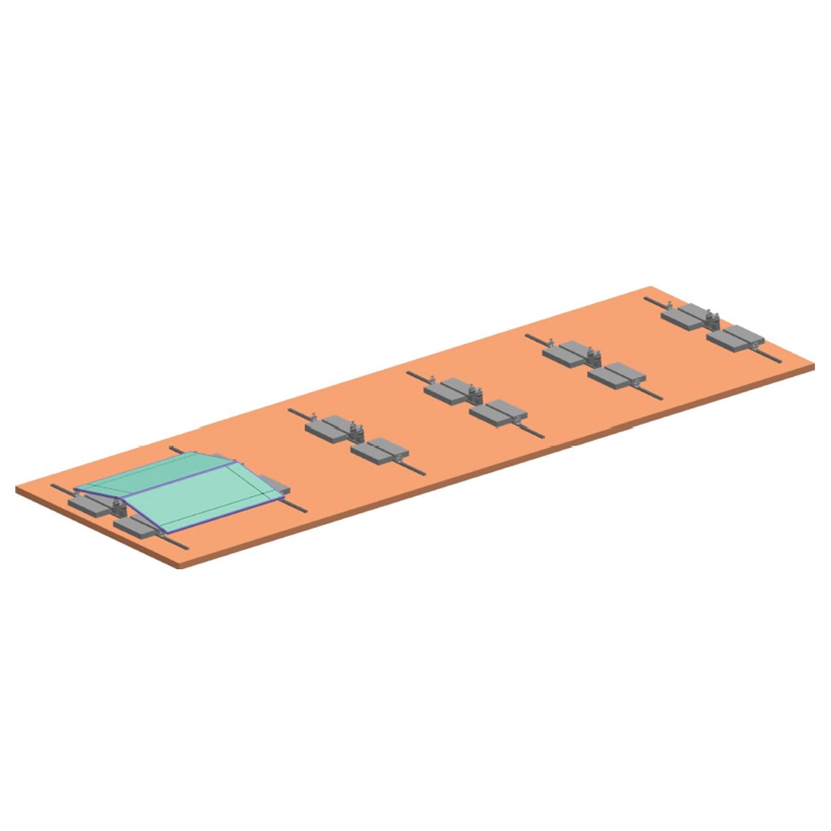 Sistem montare structura EST-VEST fixare placi balast 10 panouri solare fotovoltaice cu unghi 10 grade Breckner Germany - imagine 2