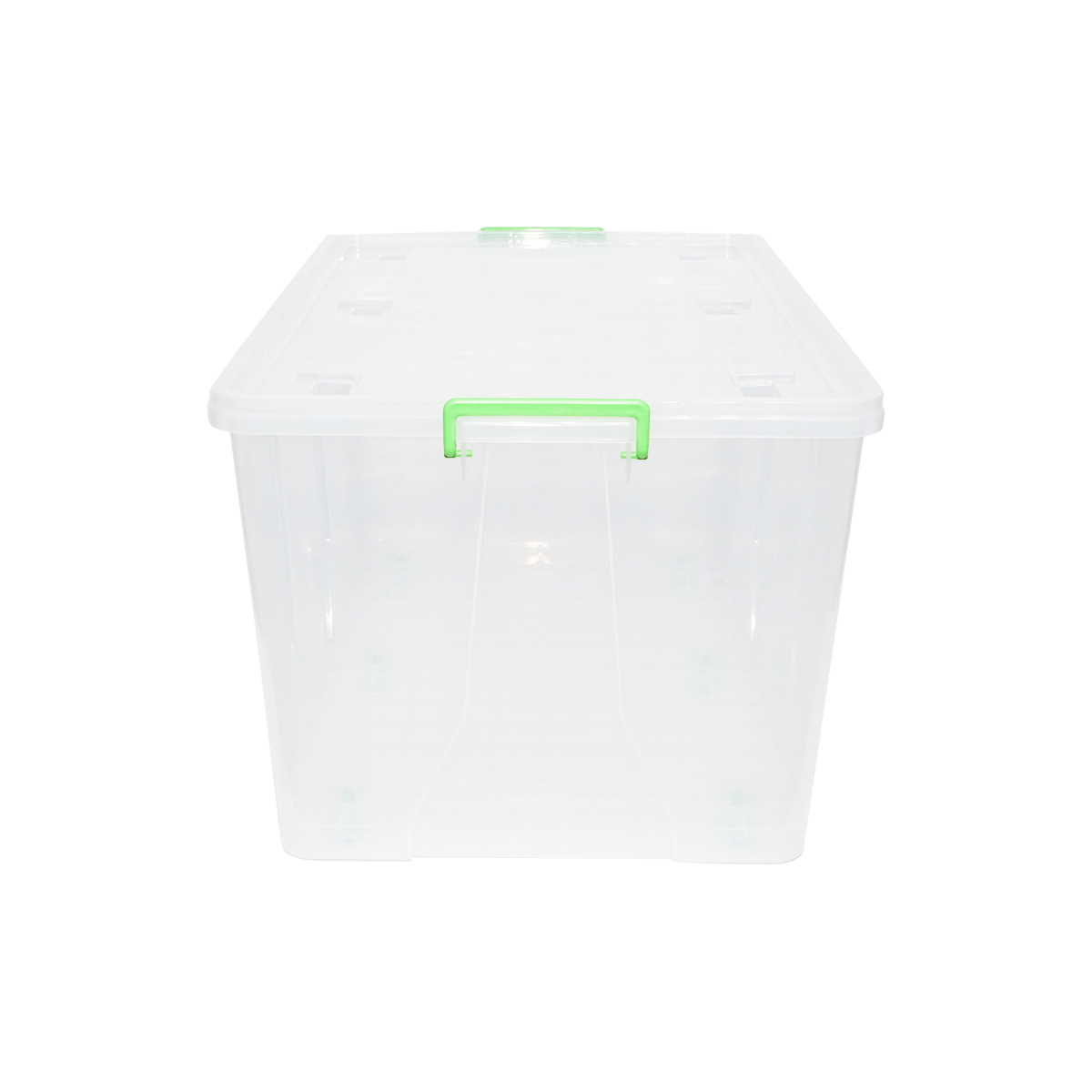 Cutie depozitare 120L cu capac si roti din plastic transparenta 800x515x420mm - imagine 2