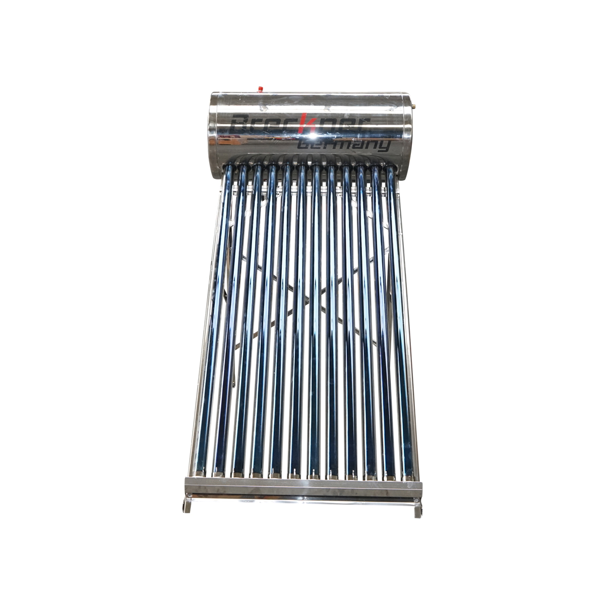 Panou solar nepresurizat inox cu 12 tuburi pentru apa calda, boiler 120L Breckner Germany - imagine 2