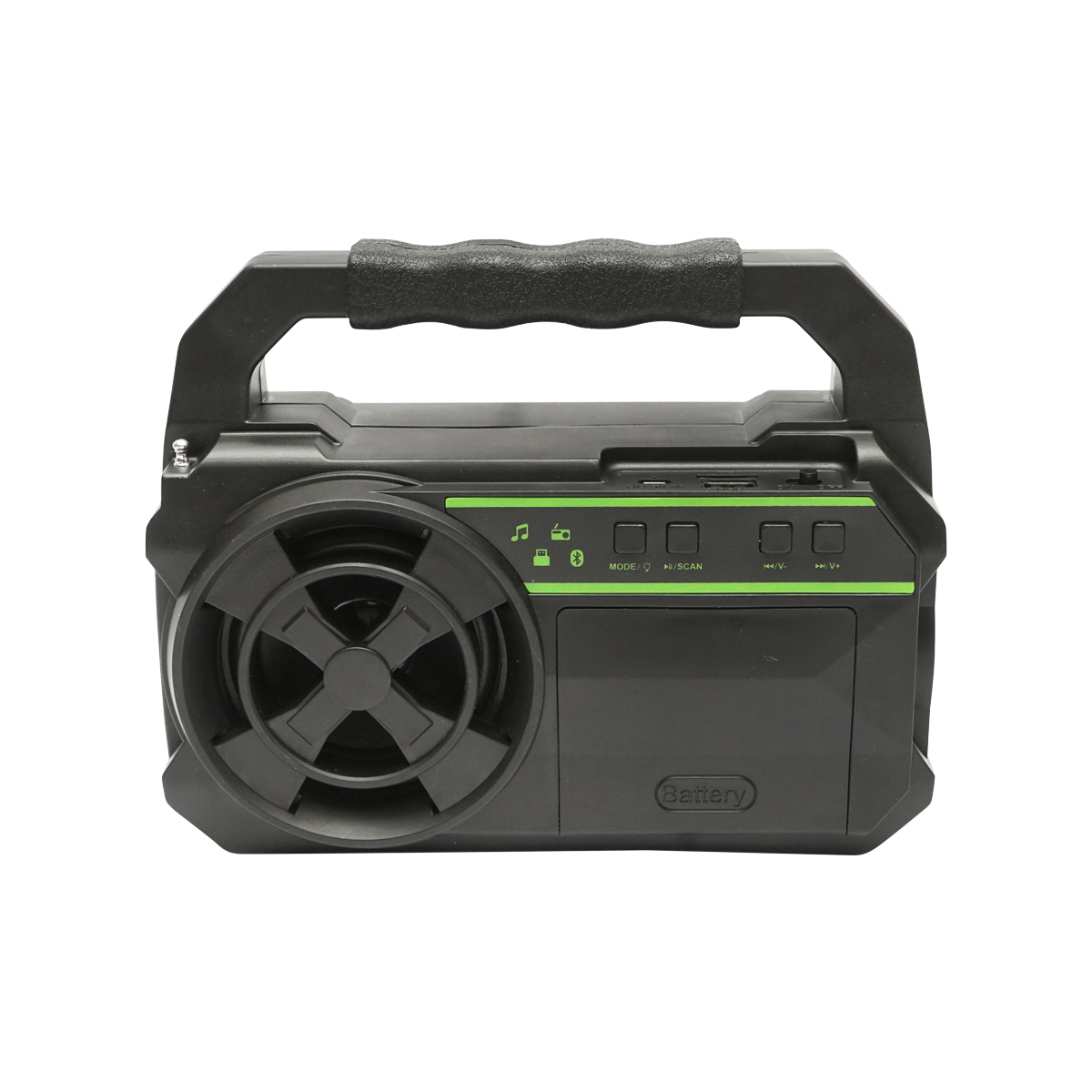 Kit iluminat portabil LED cu 3 becuri/proiector, panou solar radio FM si baterie 4500 mAhH pentru pescuit camping GD-8081FM - imagine 2
