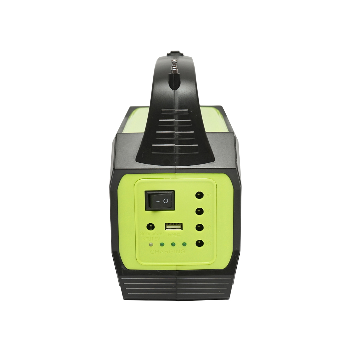 Kit iluminat portabil LED cu 3 becuri/proiector, radio FM, MP3, panou solar si baterie 6V, 4.5 Ah pentru pescuit camping GD-8073 - imagine 2