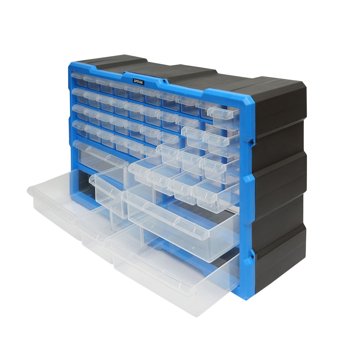 Cutie depozitare albastra din plastic modulara, 46 sertare 620x157x360mm Breckner Germany - imagine 2