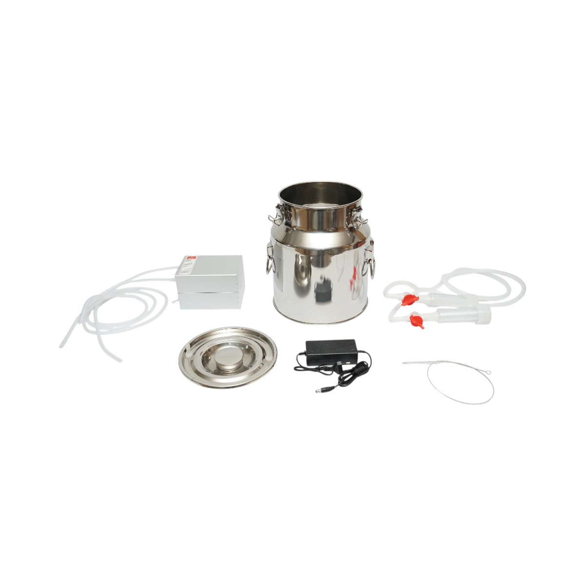 Aparat de muls cu 1 post 60W, 220V si bidon de inox 14L pentru capre si oi - imagine 2