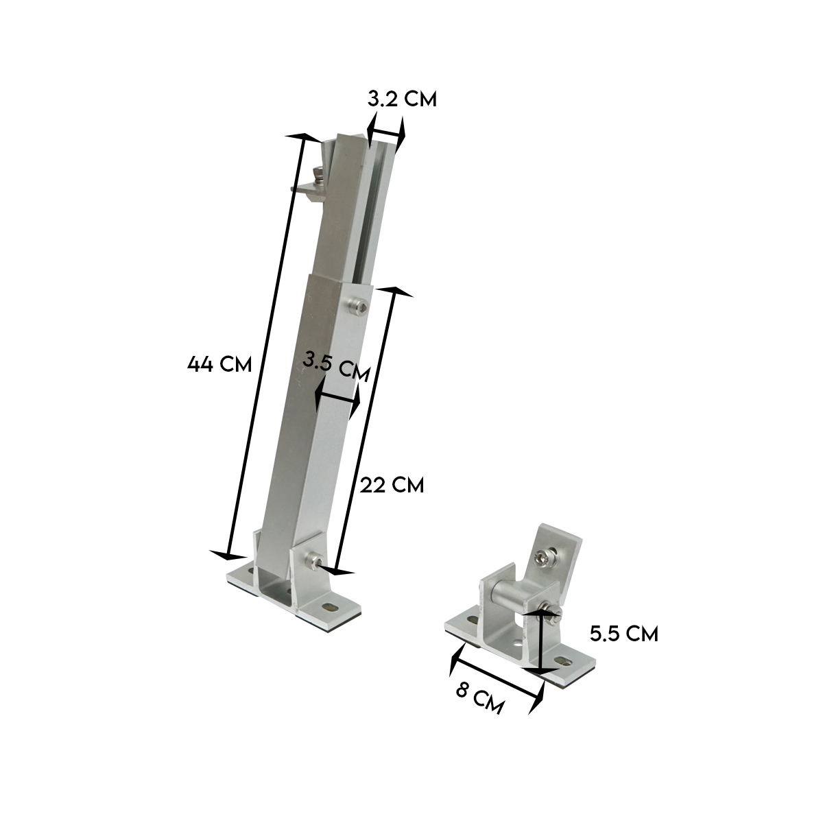 Set picioare, sistem montaj panouri solare unghi reglabil 10-15 grade, sistem A 20mm - imagine 2