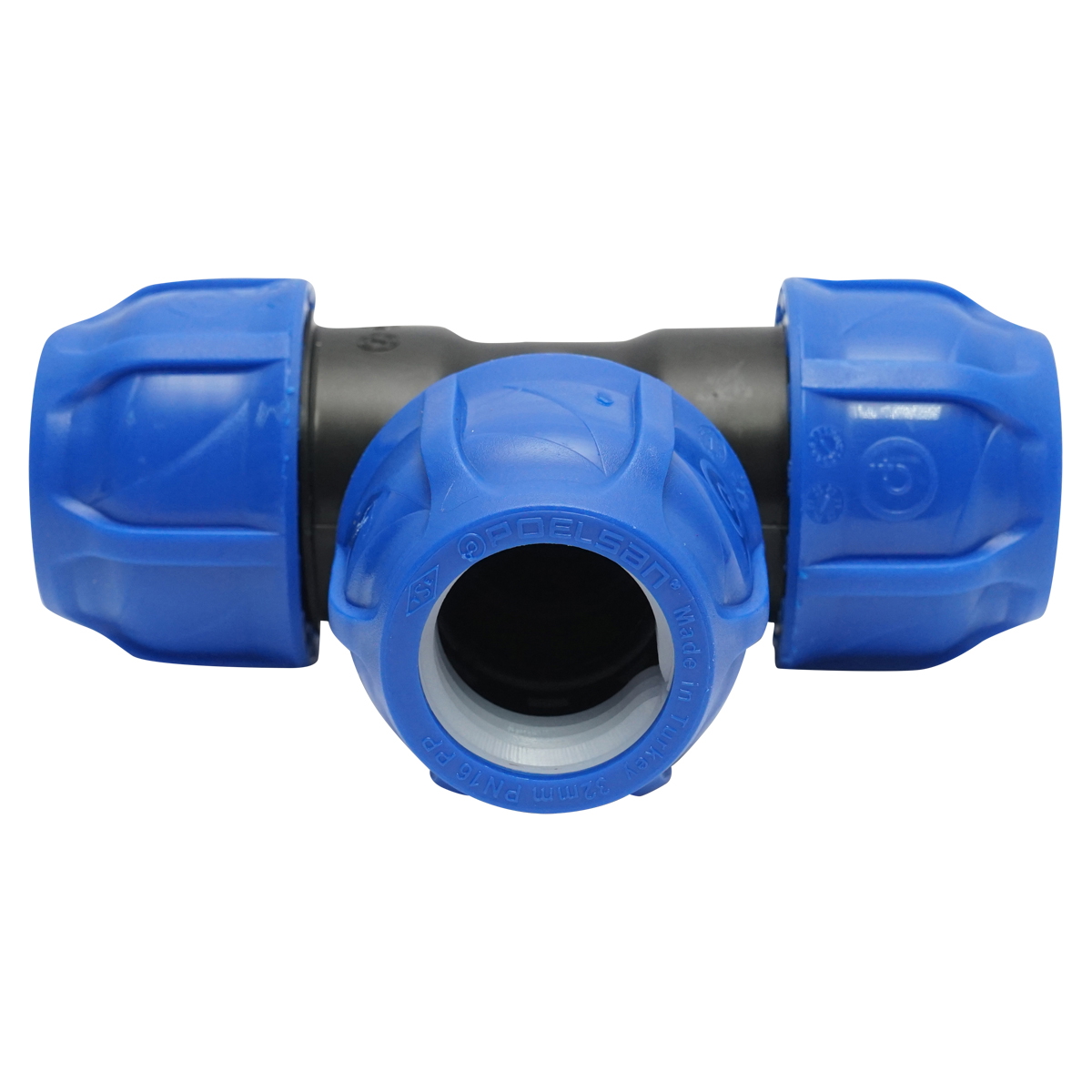 Teu compresiune egal D32x32x32mm max 16bar pentru sisteme irigatie PEHD - imagine 2