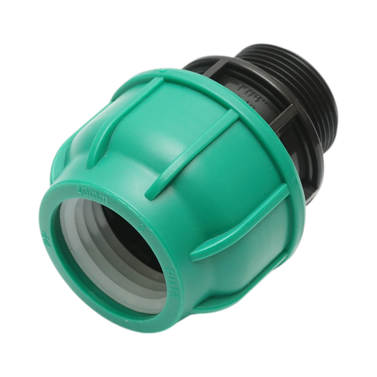 Racord compresiune cu filet exterior 40mmx1-1/4 inch, PN16 bar pentru sisteme de irigatii - imagine 2