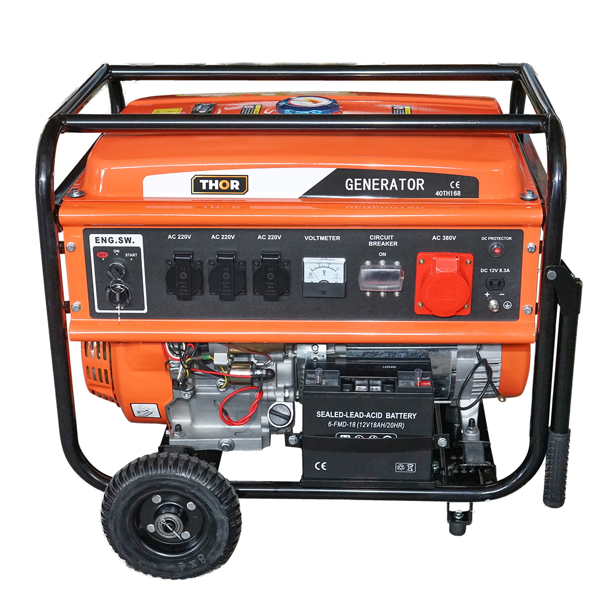 Generator electric pe benzina 220-380V 7.2KW 50Hz cu ATS si pornire electrica/manuala THOR - imagine 2