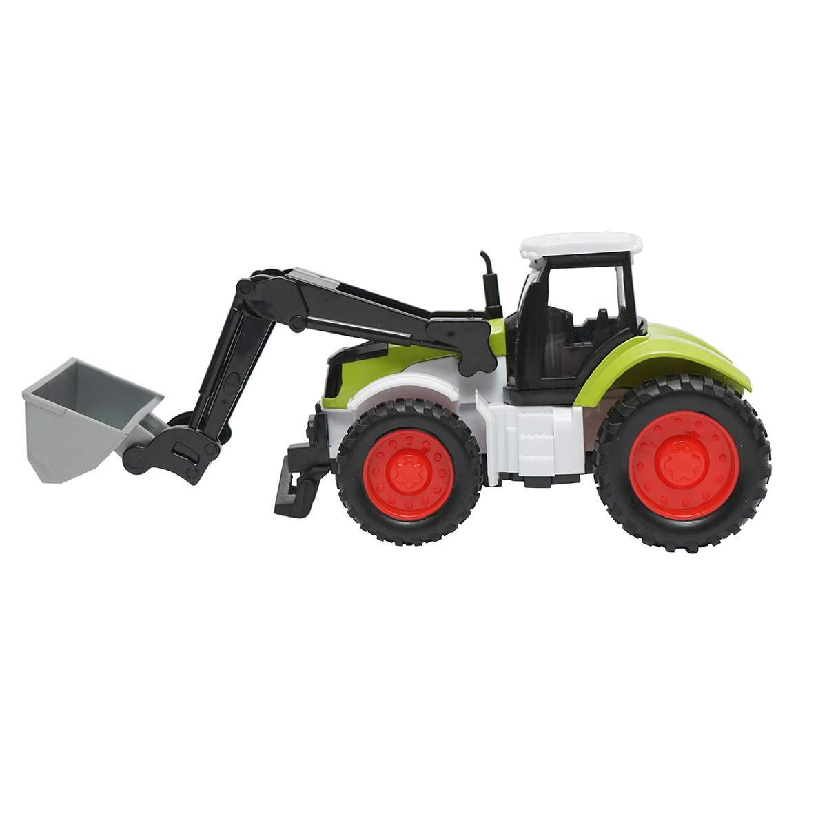 Tractor verde cupa frontala, 175x65x80mm jucarie copii +3 ani - imagine 2
