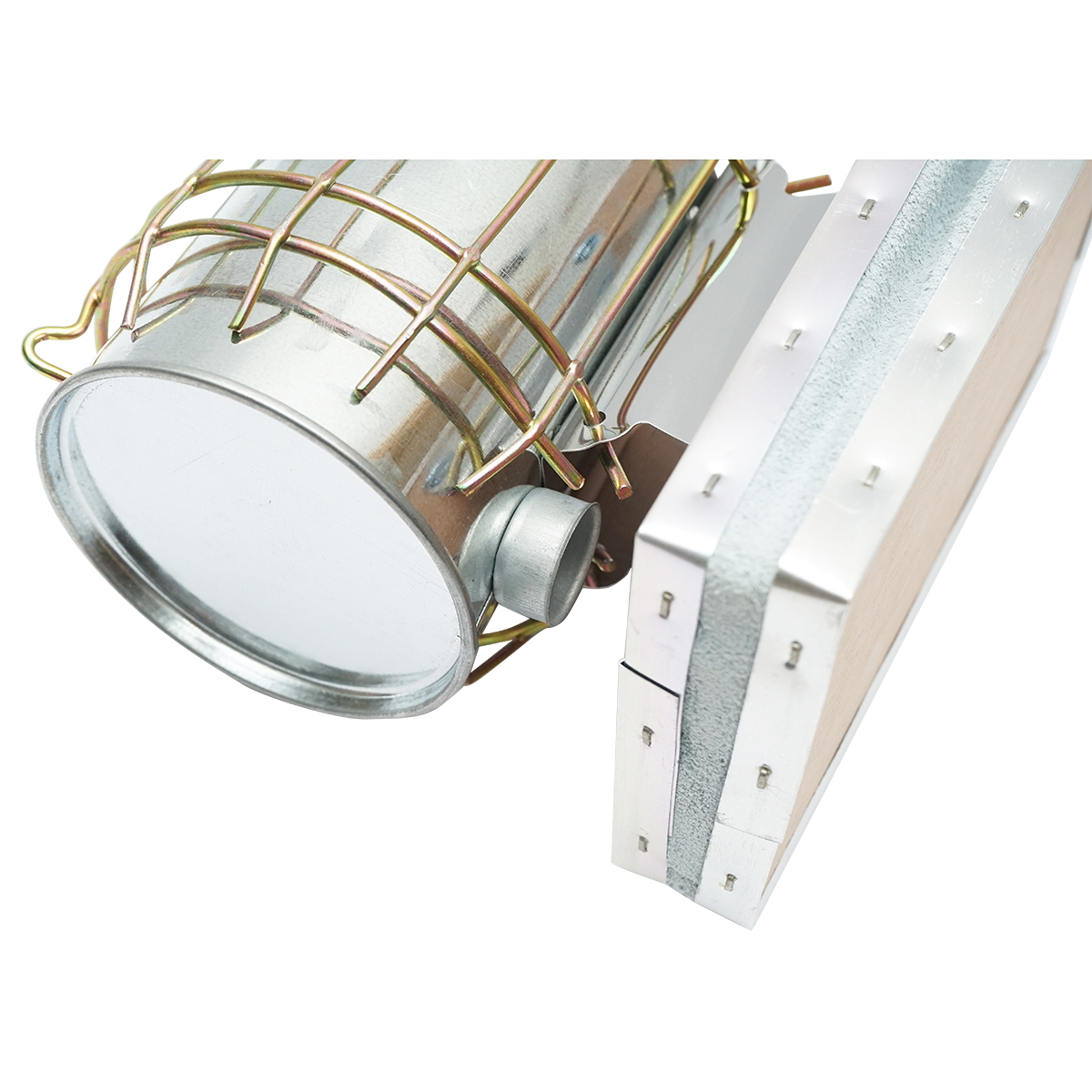 Afumator albine din otel inox cu cilindru scut termic si burduf din piele 160mm - imagine 2