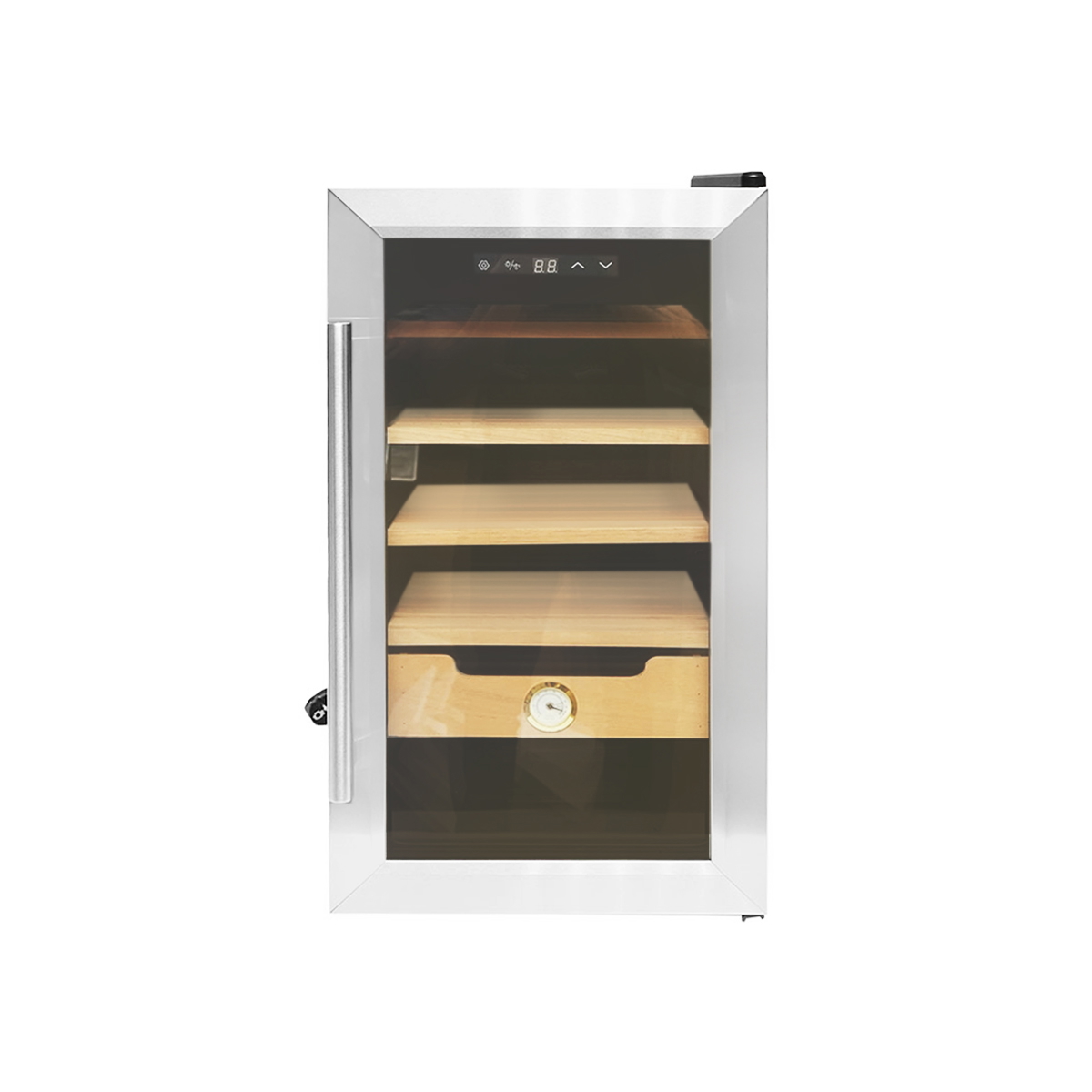 Humidor trabucuri cu 4 rafturi din lemn si termostat reglabil 50L, 65W 220V - imagine 2