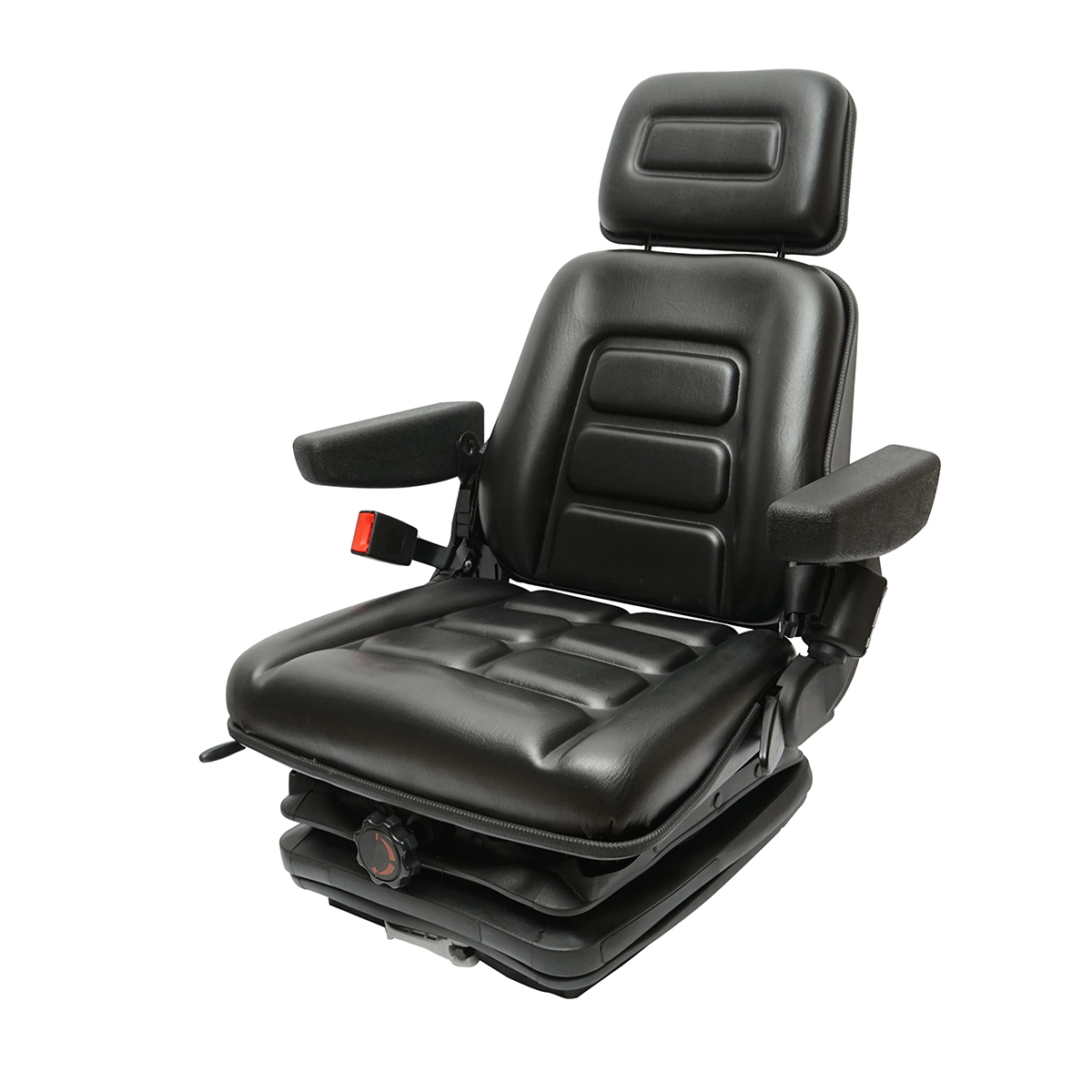 Scaun universal reglabil pentru tractor cu centura de siguranta, cotiere si suspensie mecanica 830x610mm - imagine 2