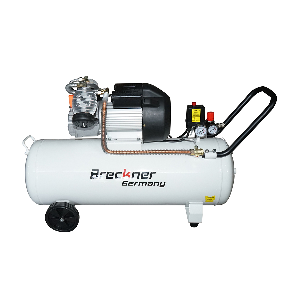 Compresor aer 100L, motor 2 cilindri in V 2.2kW/3CP, presiune maxima 8 bar, volum aer aspirat 425 L/min Breckner Germany - imagine 2