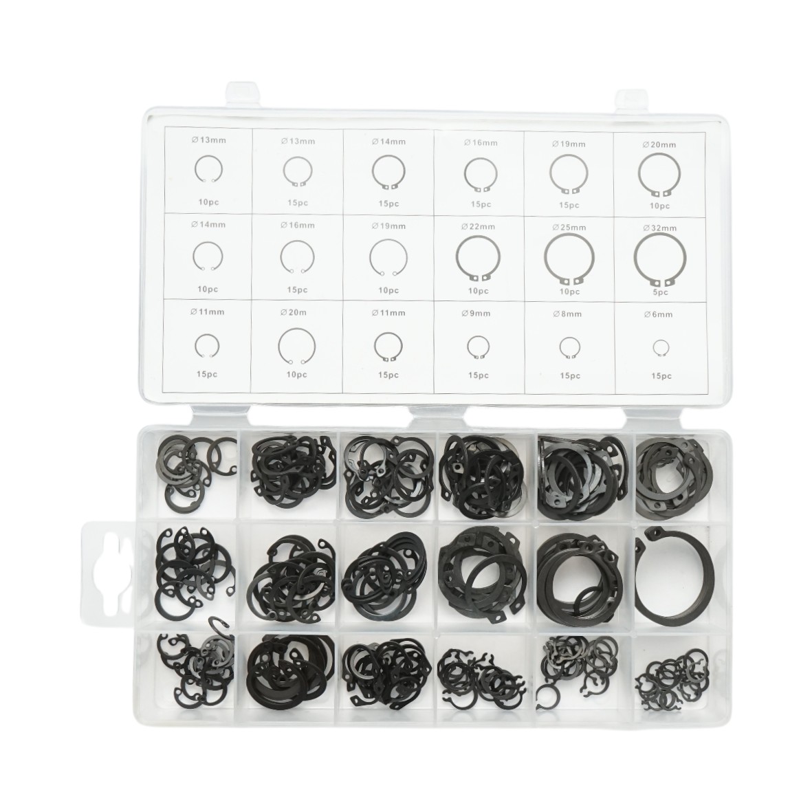 Trusa inele siguranta seeger interioare-exterioare 6-32mm 225 piese - imagine 2