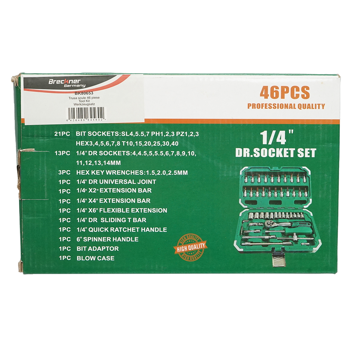 Trusa chei tubulare, torx, hex cu clichet 46 piese Breckner Germany - imagine 2