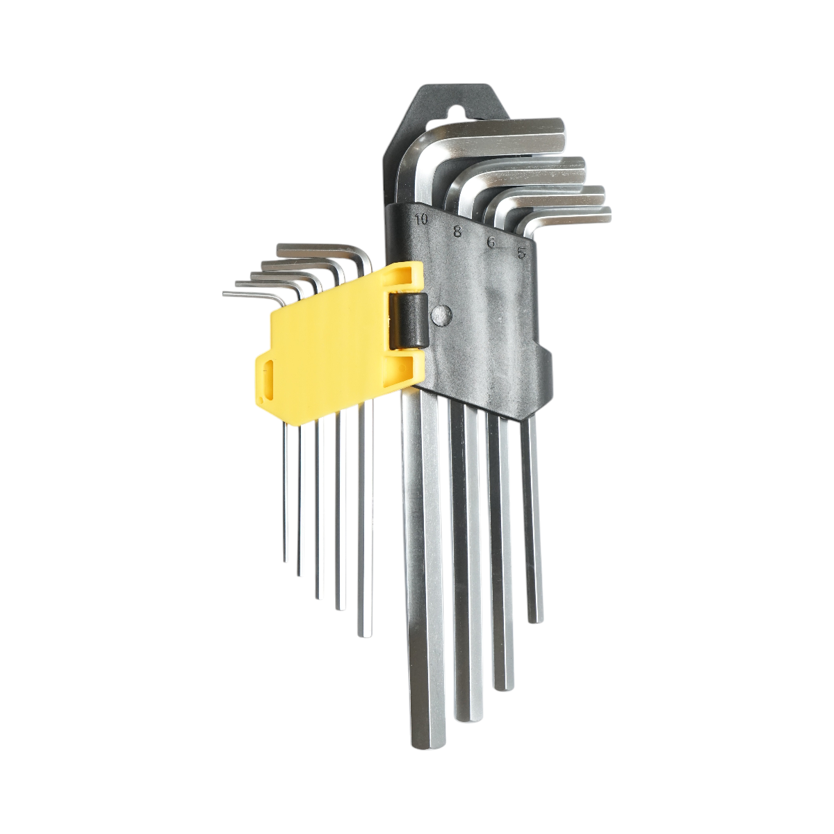 Set 9 chei imbus hexagonale 1.5-10mm cu brat lung profesional Cr-V Crownman - imagine 2