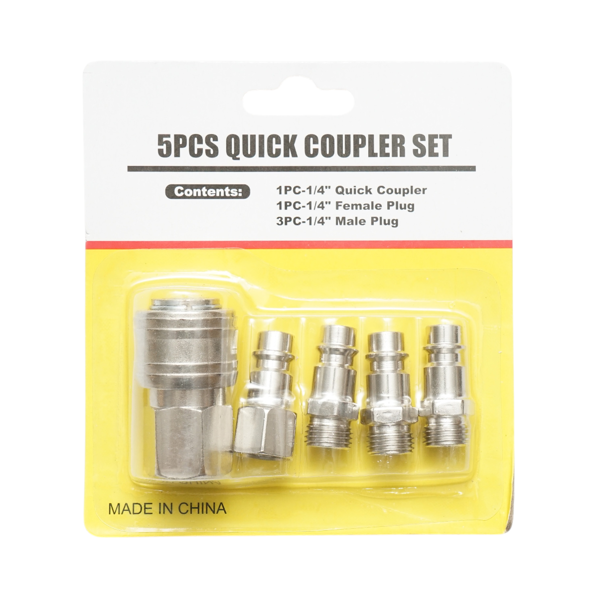 Set 5 cuple rapide 1/4 pentru furtunuri aer comprimat si scule pneumatice - imagine 2