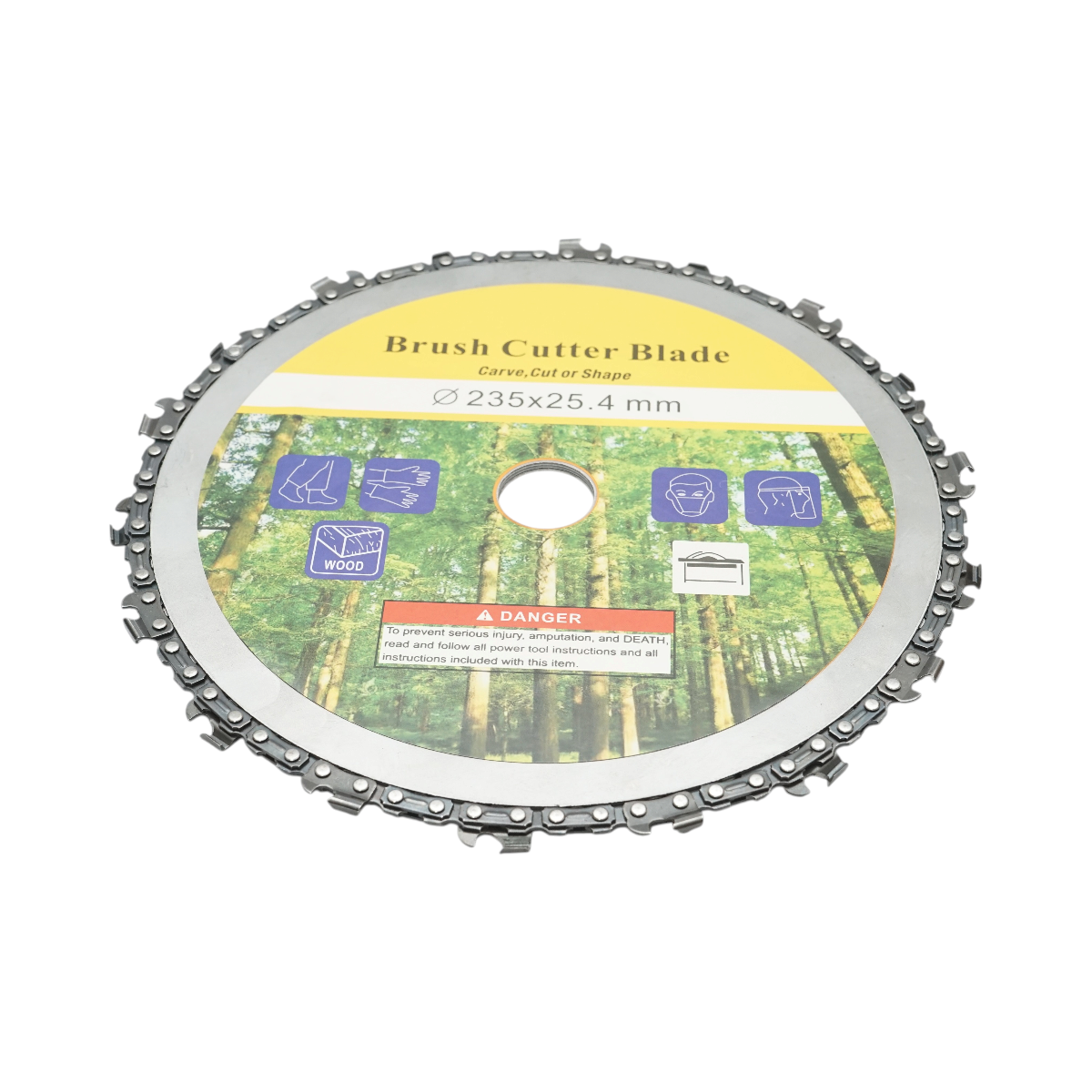 Disc motocoasa cu lant de drujba 235x25.4mm, 18 dinti pentru arbusti, crengi, vegetatie densa Breckner Germany - imagine 2