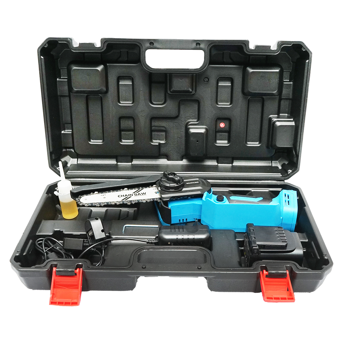 Mini fierastrau electric 500W cu acumulator 21V, 2Ah Li-ion, motor brushless, lama 6 inch (150mm) - imagine 2