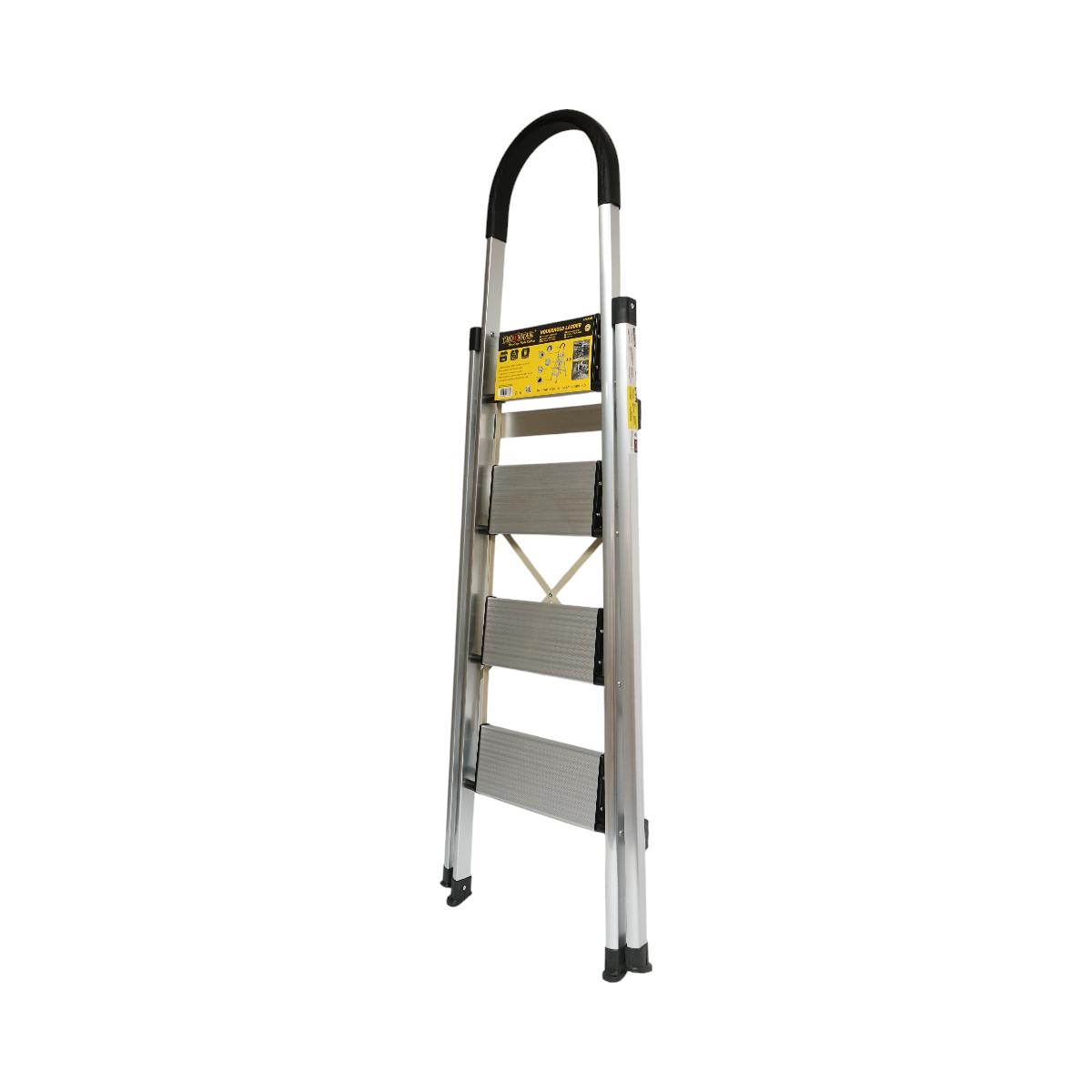 Scara aluminiu pliabila, 4 trepte antiderapante, inaltime 143cm, sarcina maxima 150Kg Crownman - imagine 2