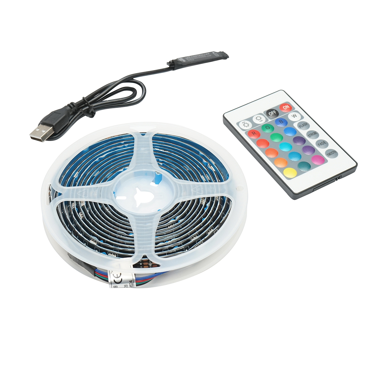 Banda LED cu telecomanda 5V, 3m, control vocal RGB Breckner Germany - imagine 2