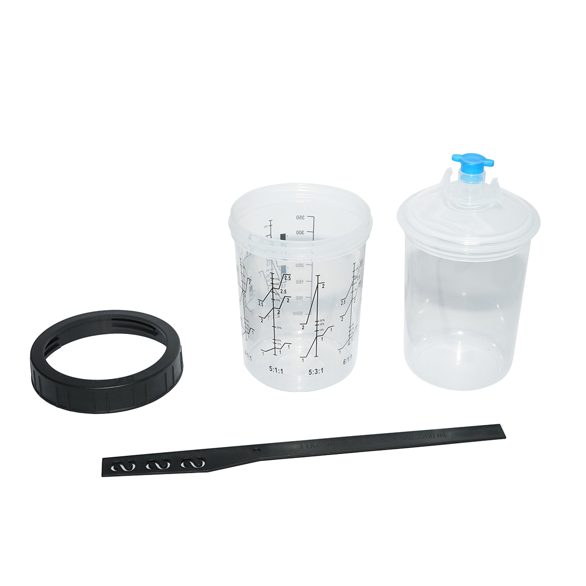 Set 50 pahare 400 ml mixare vopsea cu capac filtrant 125 microni pentru pistol de vopsit - imagine 2