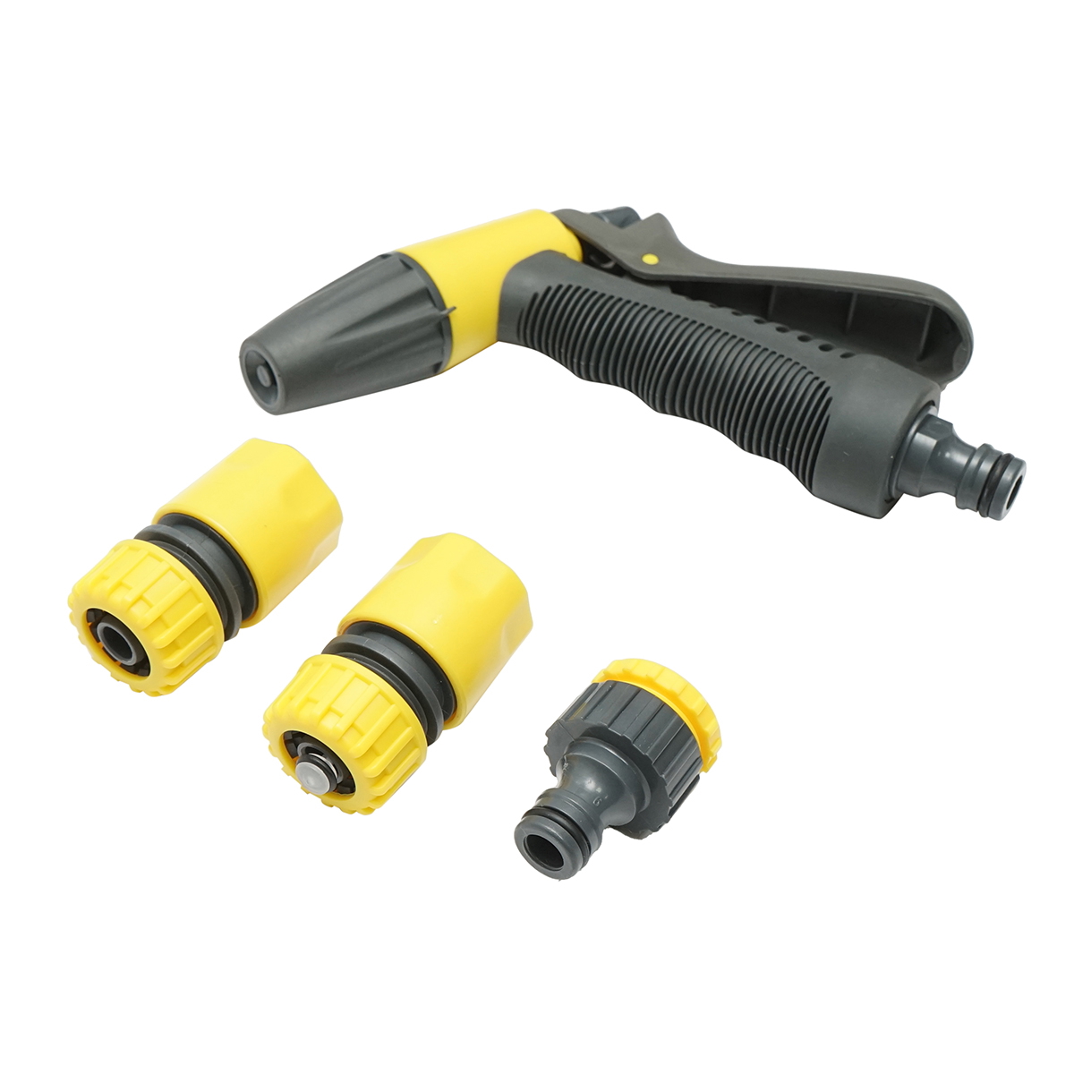 Set pistol de stropit reglabil cu 2 conectori 1/2 si adaptor 1/2-3/4 pentru furtun gradina Crownman - imagine 2