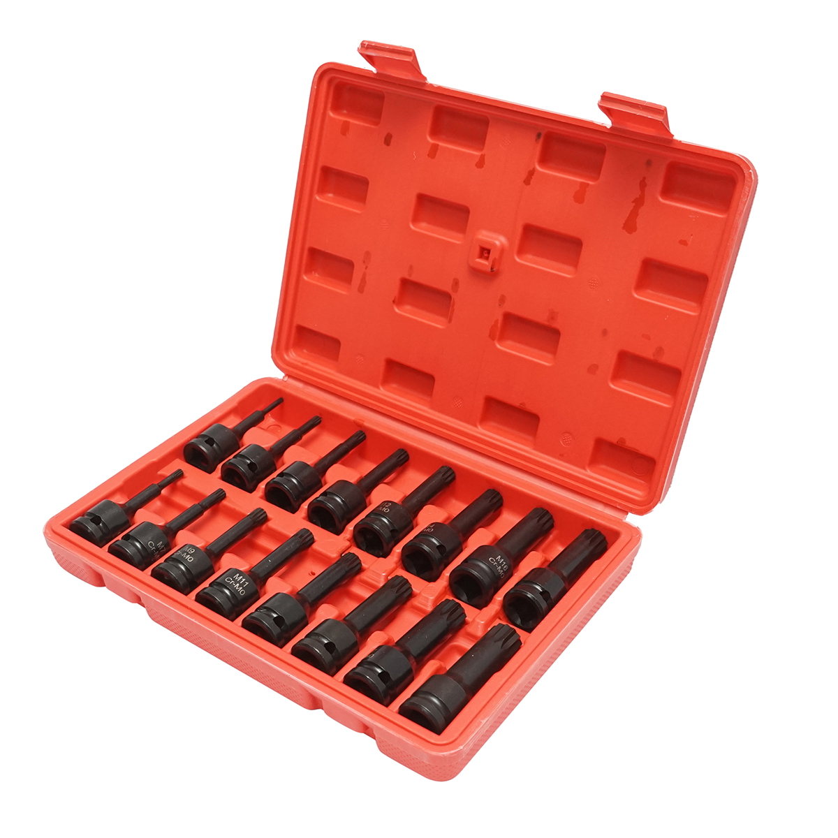 Trusa chei tubulare de impact spline lungi M4-M19, patrat 1/2 inch 16 piese - imagine 2