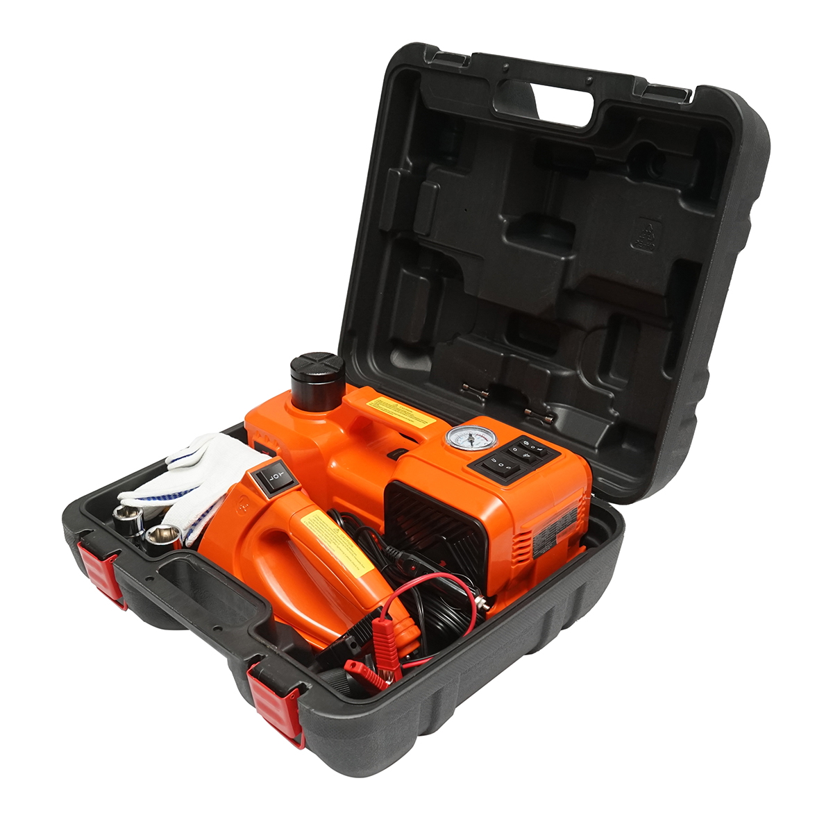 Cric hidraulic electric 5T, compresor aer si cheie de impact 12V Breckner Germany - imagine 2