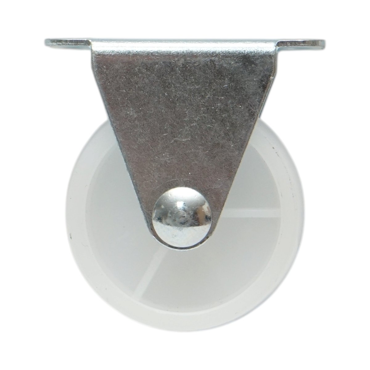 Roata fixa 40x17mm fara frana, polipropilena alba, placa otel 46x24mm 20kg - imagine 2