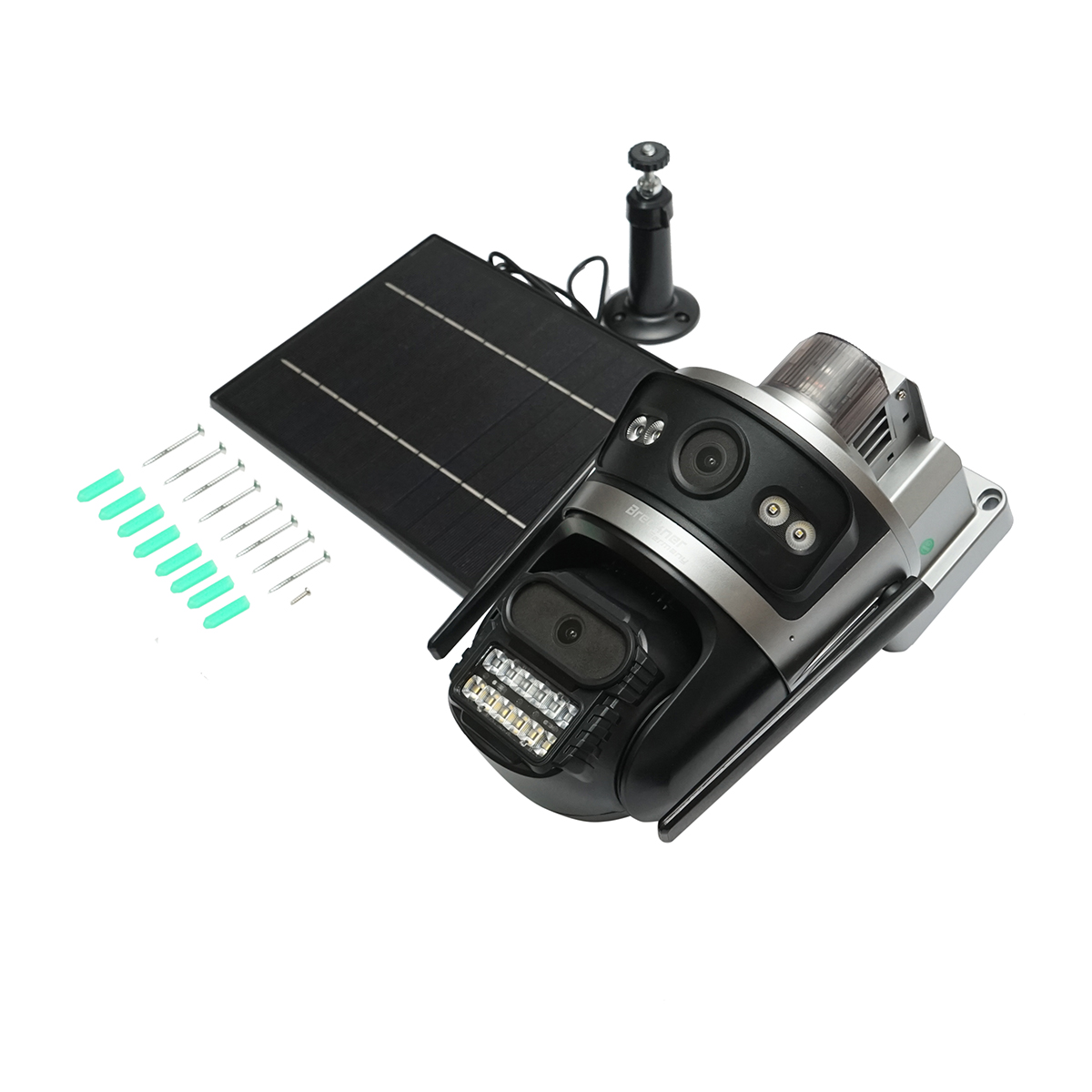 Camera supraveghere lentila duala 4 MP, cartela sim 4G cu panou solar 7.6W, baterie 18650 incarcare rapida, rotativa 360 grade PTZ cu senzor de miscare, detectie umana PIR, alarma, night vision si aplicatie iCSee - imagine 2