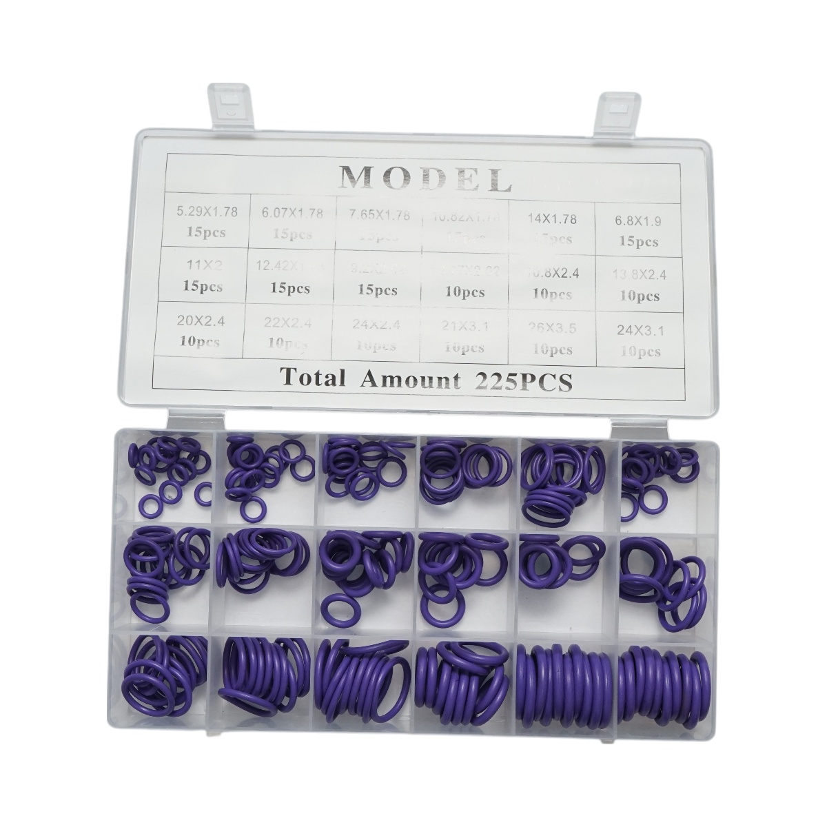 Trusa O-ring mov pentru sistem de aer conditionat 225 piese - imagine 2
