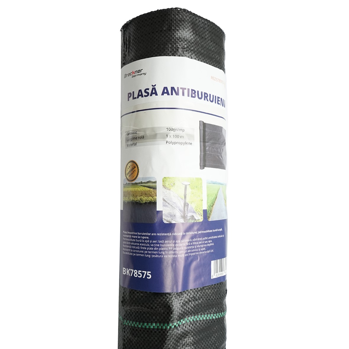 Plasa mulcire, anti buruieni 1x100m, 100gr/m2 neagra, permiabila Breckner Germany - imagine 2