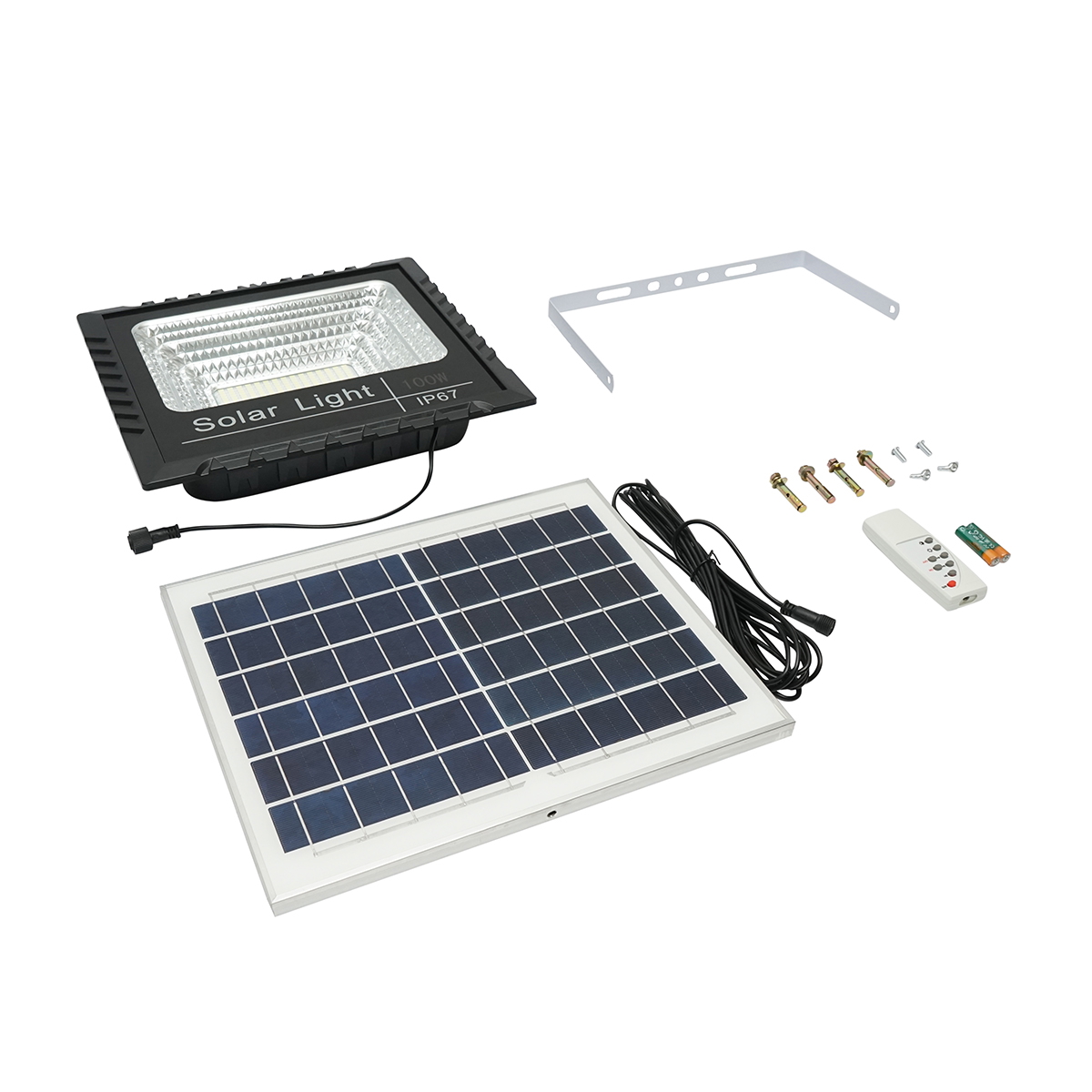 Proiector LED 100W cu panou solar 15W, baterie Li-ion 1800mAh si telecomanda IP67 Breckner Germany - imagine 2