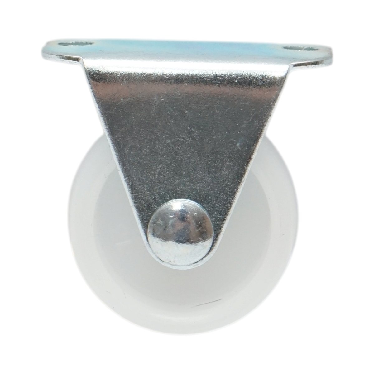 Roata fixa 30x14mm fara frana, polipropilena alba, placa otel 37x19mm 15kg - imagine 2