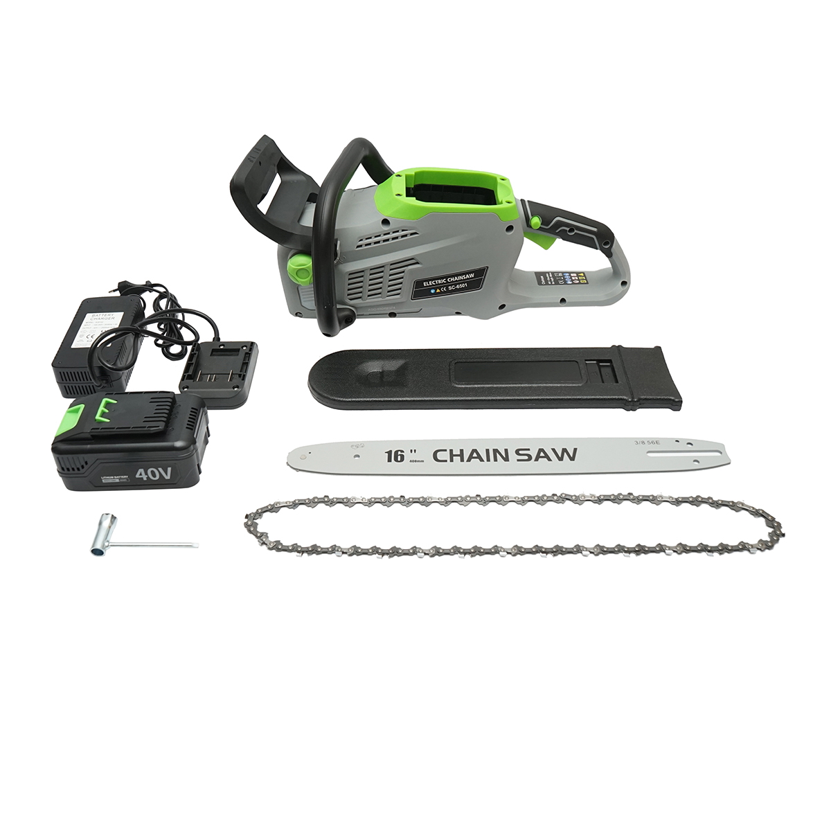 Drujba electrica cu acumulator 40V, 2Ah, 1440W, lama 16 inch (400mm), turatie 11000rpm - imagine 2