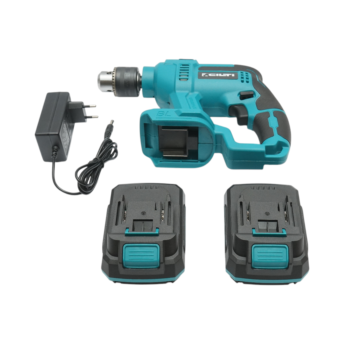 Bormasina cu percutie 720W cu 2 baterii litiu 21V/2Ah, turatie 1700 rpm - imagine 2
