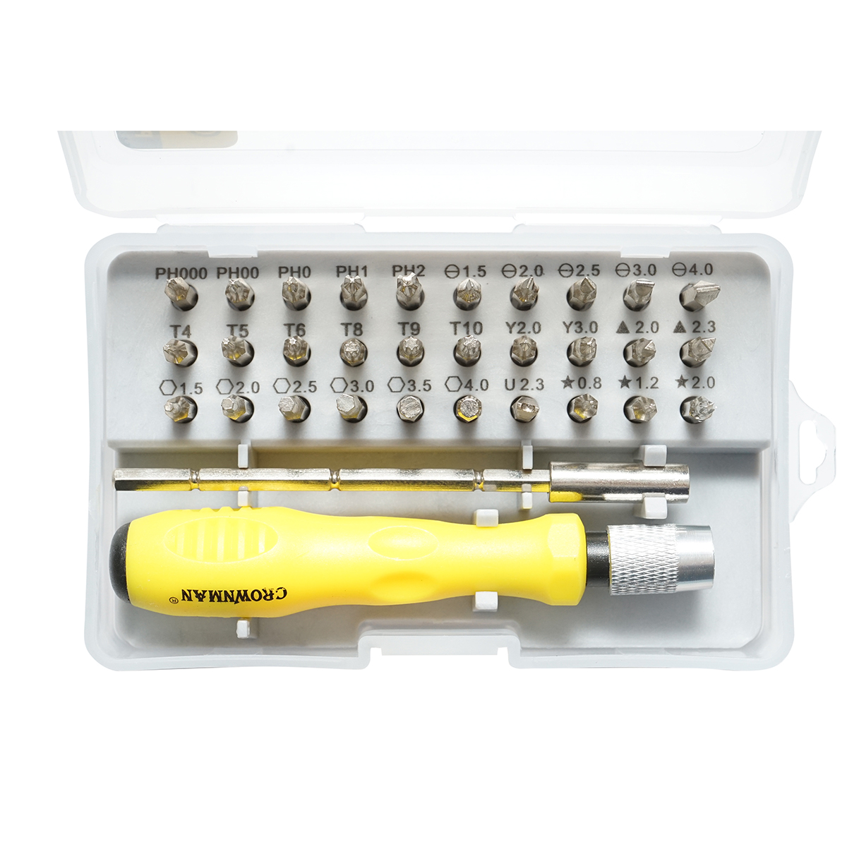 Set surubelnita de precizie cu biti, torx, hex 30 piese Crownman - imagine 2