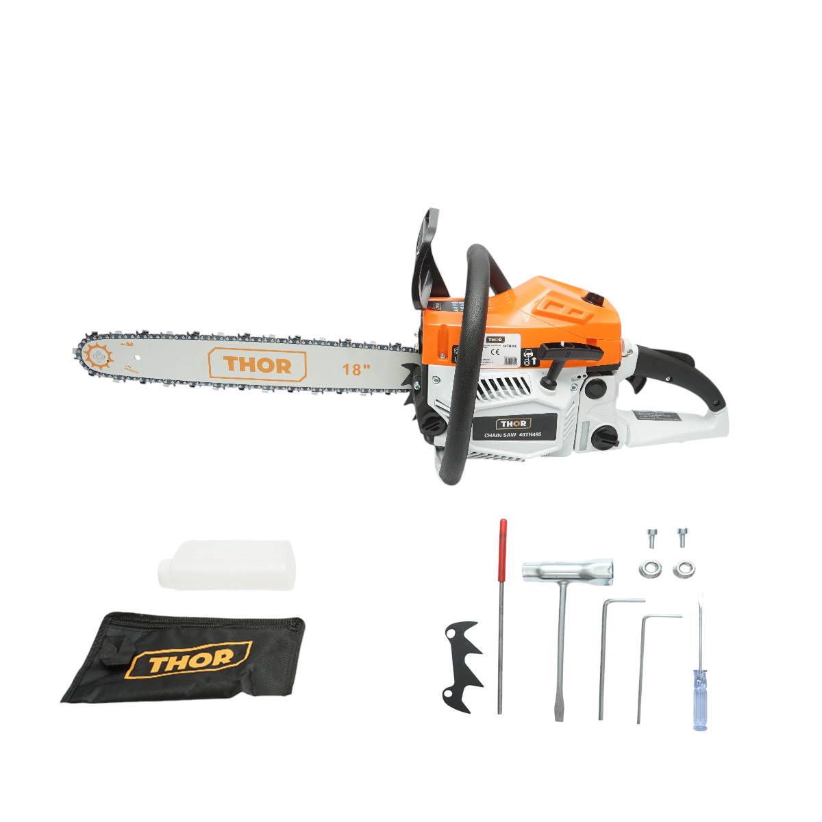 Drujba pe benzina profesionala 2 timpi 58cc, 3.3CP, 8500rpm, lama 18 inch (450mm) THOR - imagine 2