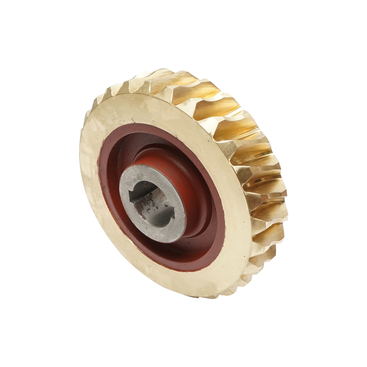 Set pinion bronz cu ax melcat pentru troliu Tractor Forestier - imagine 2