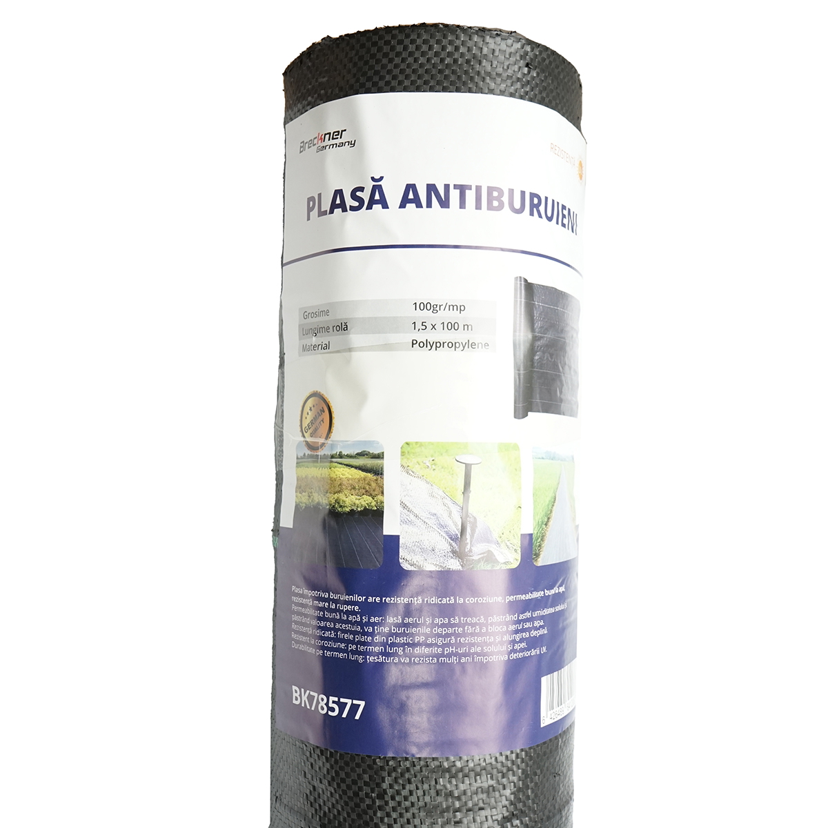 Plasa mulcire, anti buruieni 1.5x100m, 100gr/m2 neagra, permiabila Breckner Germany - imagine 2
