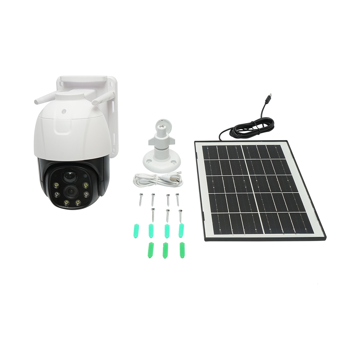 Camera supraveghere 3MP, WIFI 4G rotativa cu panou solar 7.5W, PTZ, 1080P, senzor miscare, night vision, aplicatie V380 Pro - imagine 2
