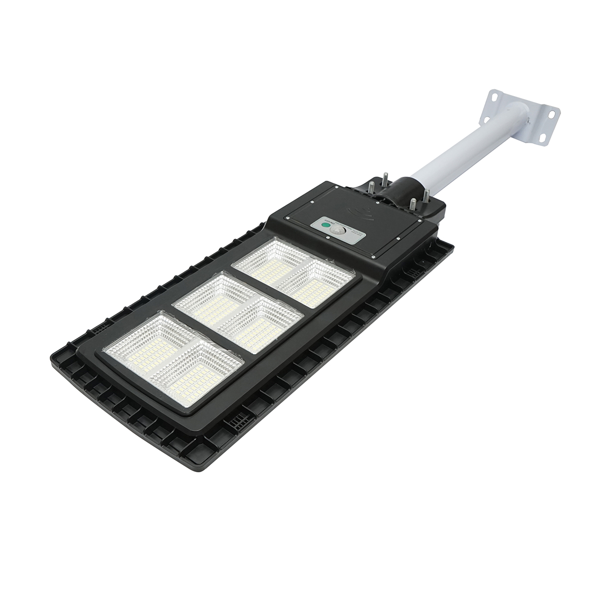 Lampa solara LED iluminat stradal 150W 6500K cu panou solar 12W, baterie 15000mAh, prindere pe stalp IP65 Breckner Germany - imagine 2