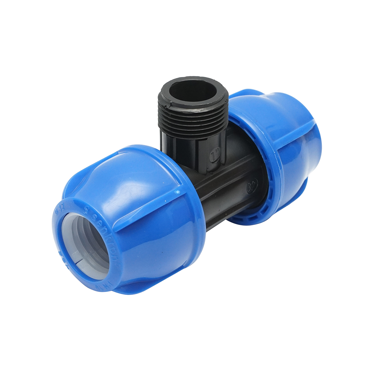 Teu compresiune cu filet exterior tata 90 grade D32x32mmx1, PN16 bar pentru sisteme de irigatii - imagine 2