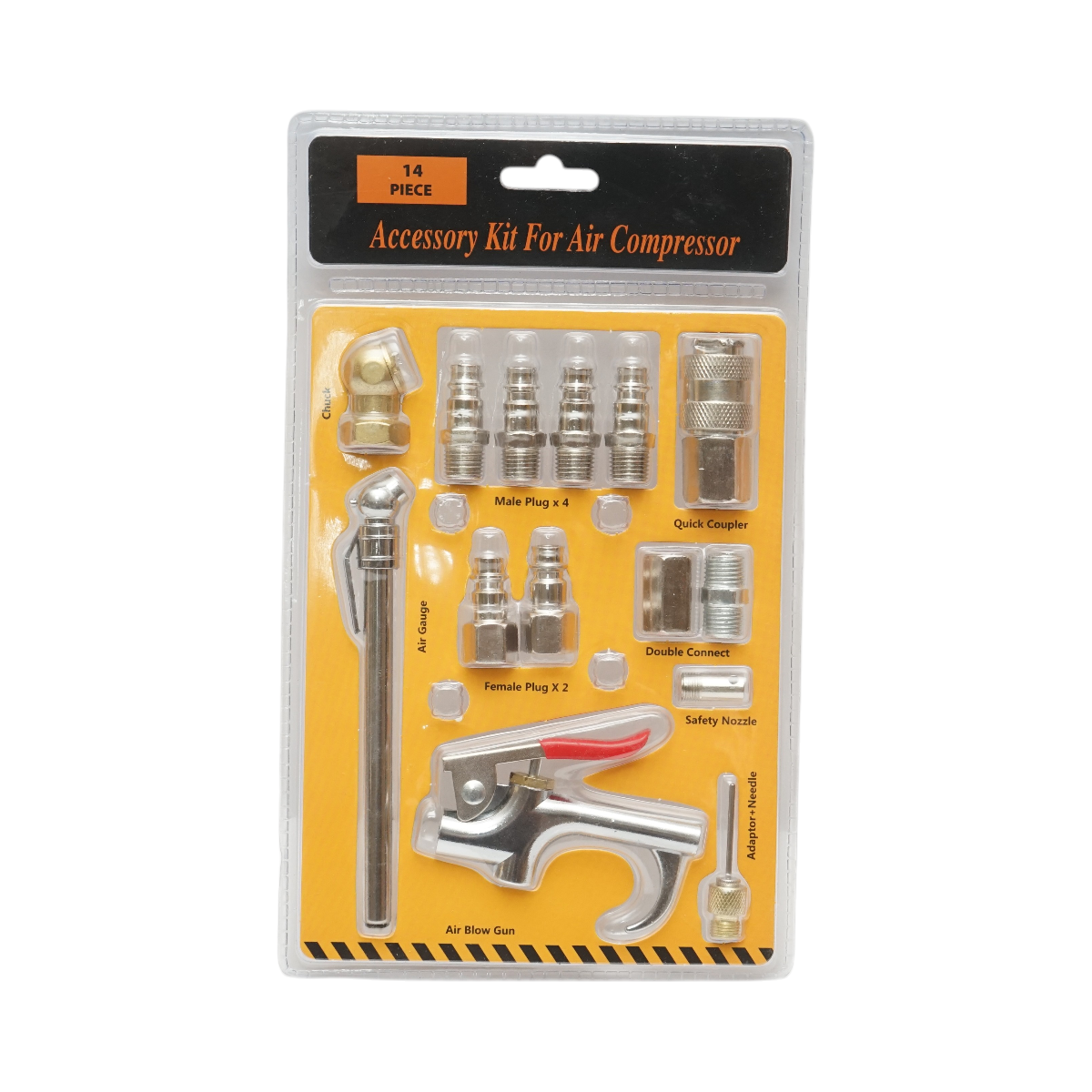 Set 14 accesorii compresor aer cu pistol suflare, conectori si cuple rapide universale - imagine 2