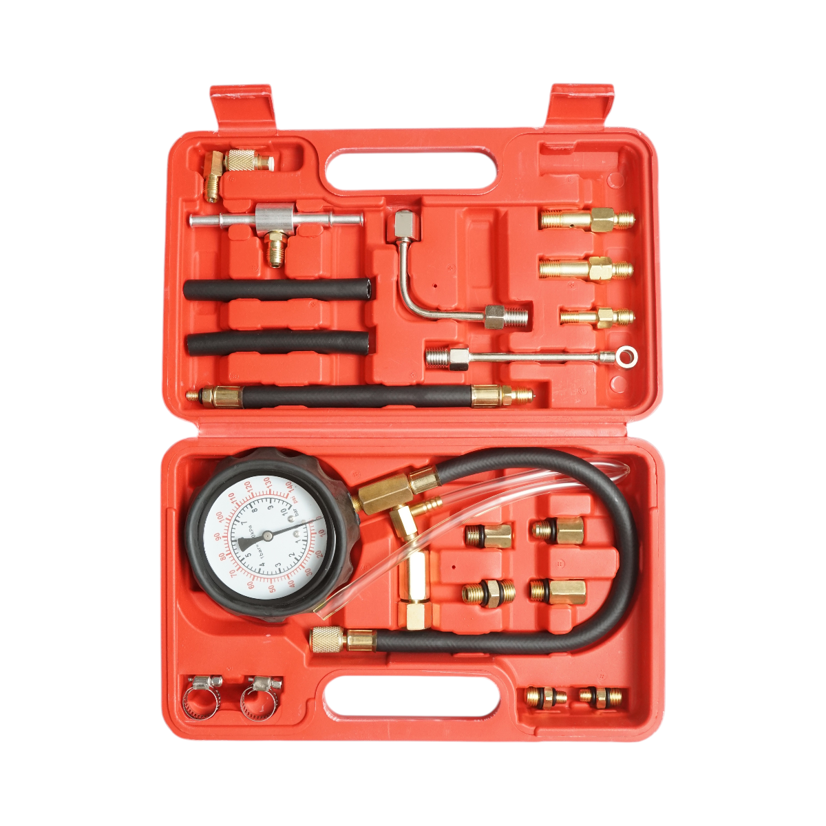 Trusa tester presiune sistem injectie benzina 0-10 bar 20 piese - imagine 2